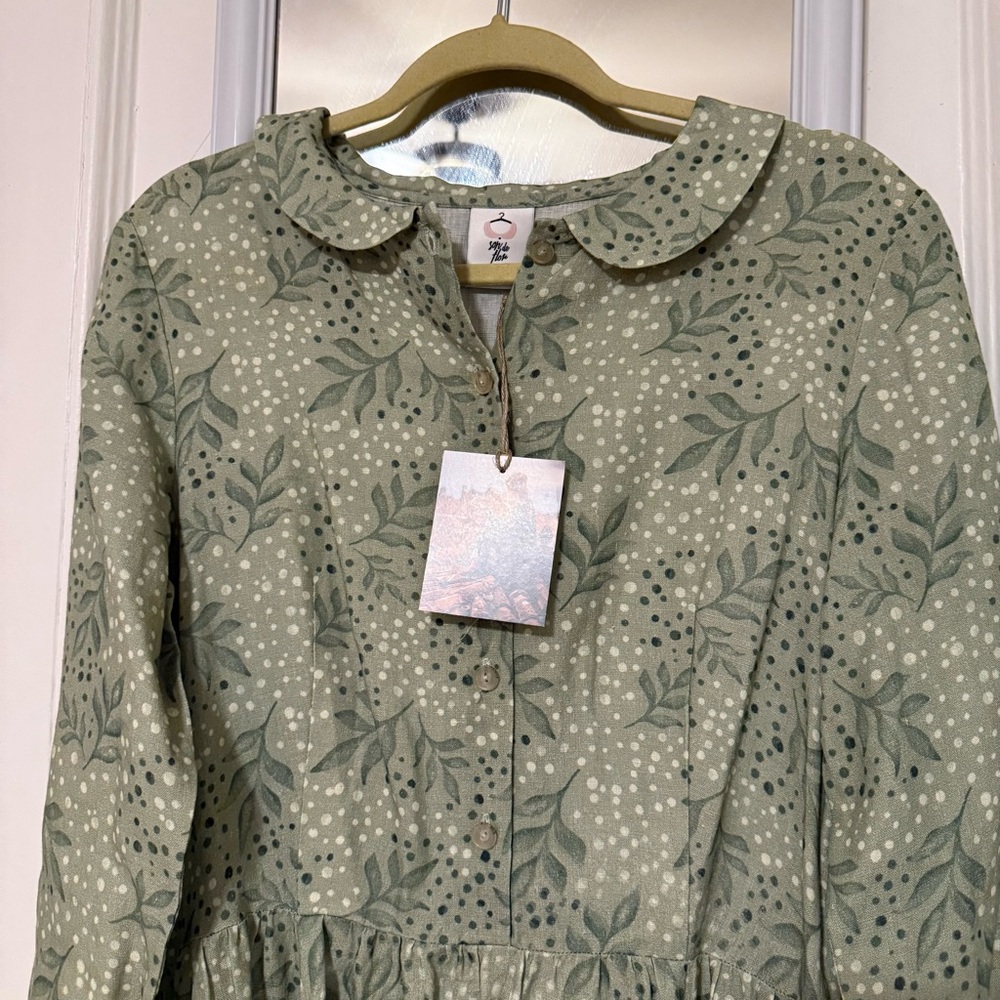 Son de Flor Classic dress, long sleeves, Forest Fern, M
